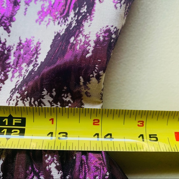 Modbe Peplum Purple Metallic Print Top Sz.… - Picture 9 of 9
